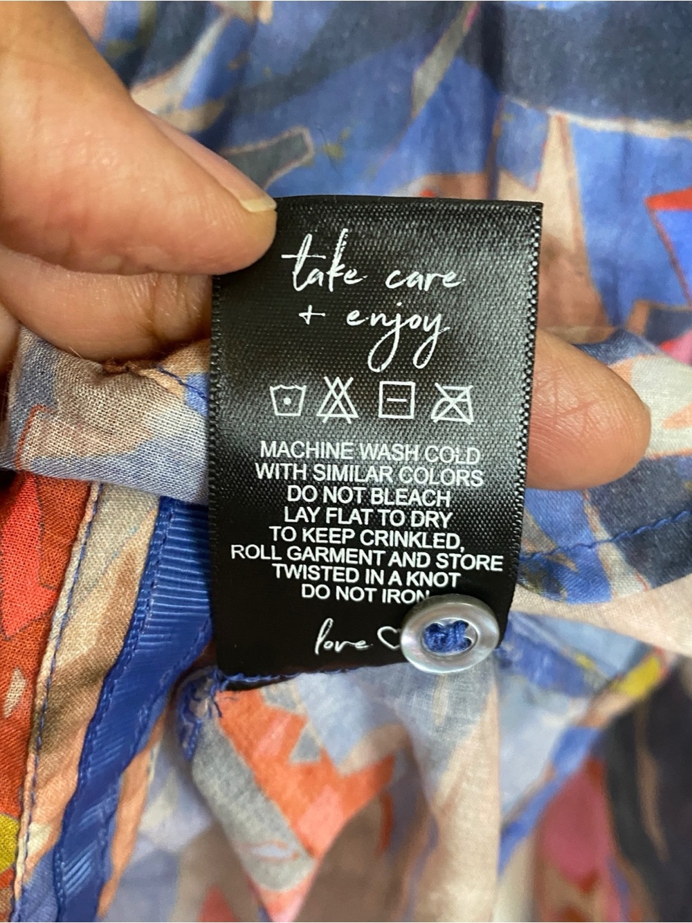 Nic+Zoe Dreamscape Printed Crinkle Shirt‎ Sz S - Picture 9 of 10